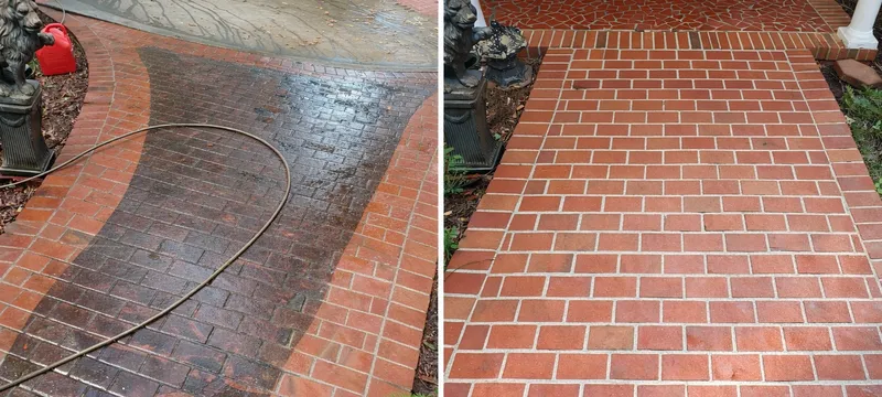 Before and after driveway cleaning