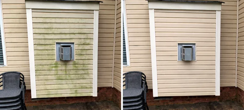Before and after house washing